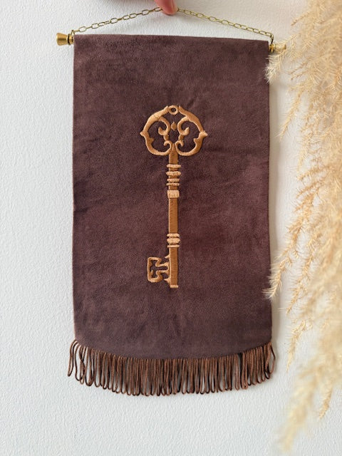 Wandhanger Antieke Sleutel Bruin